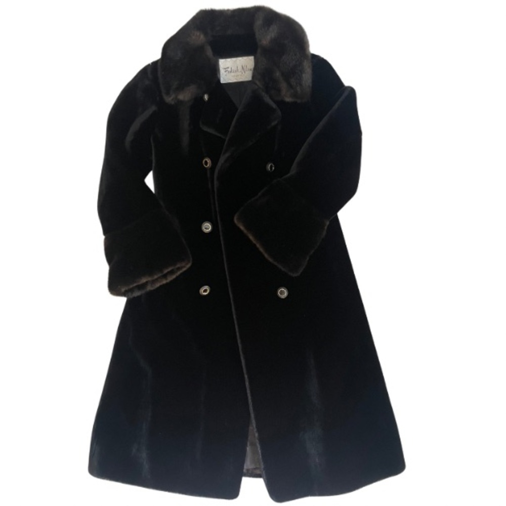 Elegant Black Faux Fur Coat